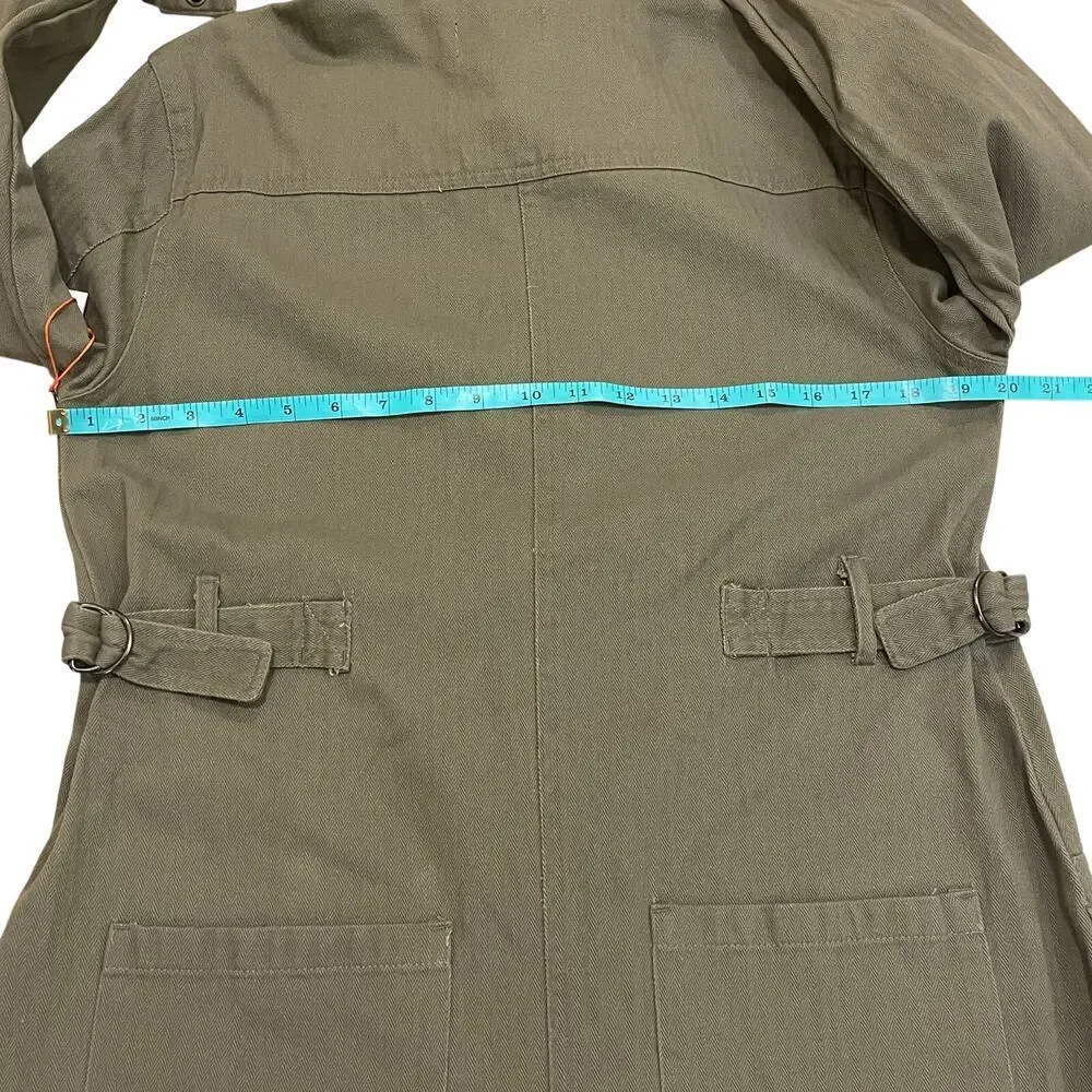 Atwyld Jumpsuit Olive Green | No Service Cotton Utility Romper Large NWT